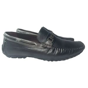 Bacco Bucci Zagreb Black Leather Calfskin Loafer Shoes  Men's Size 13